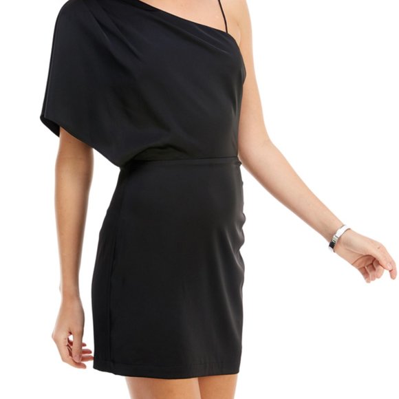 TCEC | NWOT | One Shoulder Asymmetrical Dress | S, M, L | Black | CD01234 - Picture 3 of 5